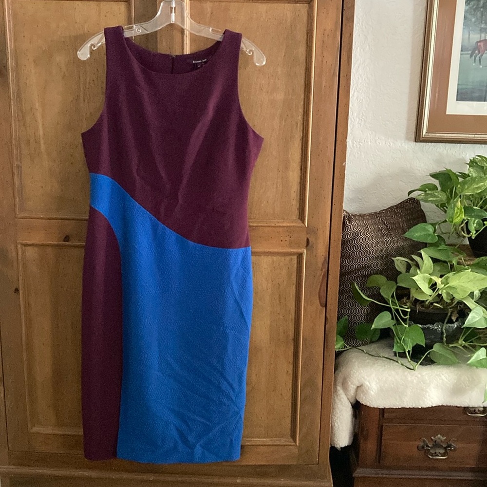 Rachel Roy Women’s Dress Size 10 Blue Burgundy Office - Day - Evening Textured